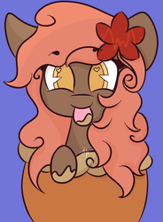 Size: 708x960 | Tagged: safe, artist:hedgehog-plant, oc, oc only, pony, flower, flower in hair, heart eyes, simple background, solo, tongue out, wingding eyes