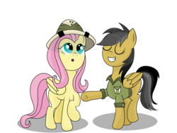 Size: 1280x960 | Tagged: safe, artist:littletigressda, daring do, fluttershy, pony, g4, duo, simple background, transparent background