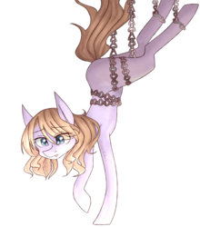 Size: 2201x2502 | Tagged: safe, artist:shiromidorii, oc, oc only, pony, chains, high res, solo, suspended