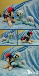 Size: 1600x3055 | Tagged: safe, artist:lanacraft, bon bon, lyra heartstrings, sweetie drops, g4, irl, photo, plushie, prone