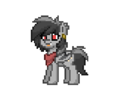 Size: 1344x1112 | Tagged: safe, oc, oc only, bat pony, pony, pony town, bandana, bat wings, fangs, piercing, red eyes, simple background, solo, transparent background