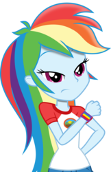 Size: 3000x4640 | Tagged: safe, artist:uponia, rainbow dash, equestria girls, g4, my little pony equestria girls: legend of everfree, clothes, female, high res, pants, shading, simple background, solo, transparent background, vector, wristband