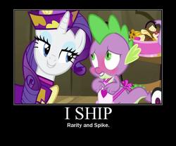 Size: 600x500 | Tagged: safe, artist:lyraalluse, edit, edited screencap, screencap, rarity, spike, dragon quest, g4, blushing, blushing profusely, image macro, male, meme, motivational poster, nobody cares, ship:sparity, shipping, straight