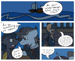 Size: 1280x1045 | Tagged: safe, artist:rosexknight, oc, oc only, askk blog, comic, dialogue, ocean, ship, story