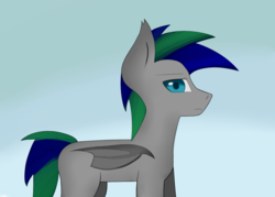 Size: 1400x1000 | Tagged: safe, artist:ciderperson, oc, oc only, oc:sui, bat pony, pony, gradient background, male, solo, stallion