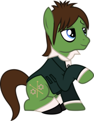 Size: 927x1193 | Tagged: safe, artist:lightningbolt, derpibooru exclusive, earth pony, pony, g4, .svg available, a fever you can't sweat out, clothes, eyeliner, makeup, male, panic! at the disco, ponified, shirt, shoes, show accurate, simple background, sitting, socks, solo, spencer smith, stallion, suit, svg, transparent background, vector