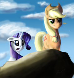 Size: 2000x2100 | Tagged: safe, artist:phendyl, applejack, rarity, g4