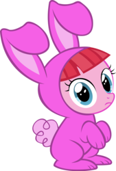 Size: 9269x13746 | Tagged: safe, artist:cyanlightning, pacific glow, earth pony, pony, g4, .svg available, absurd resolution, age regression, bunny costume, clothes, cute, cyan's bunnies, female, filly, filly pacific glow, glowbetes, simple background, solo, transparent background, vector, younger