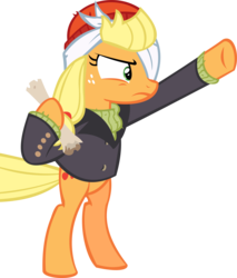 Size: 10376x12195 | Tagged: safe, artist:cyanlightning, applejack, earth pony, pony, g4, ppov, .svg available, absurd resolution, bipedal, captain jackbeard, clothes, female, hat, map, sieg heil, simple background, solo, transparent background, vector