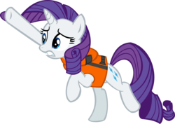 Size: 13311x9444 | Tagged: safe, artist:cyanlightning, rarity, g4, ppov, .svg available, absurd resolution, bipedal, clothes, female, lifejacket, simple background, solo, transparent background, vector