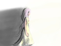 Size: 2650x2000 | Tagged: safe, artist:phendyl, fluttershy, human, g4, clothes, dress, female, high res, humanized, profile, solo