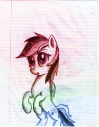 Size: 2504x3229 | Tagged: safe, artist:phendyl, rainbow dash, g4, female, high res, lined paper, solo, traditional art