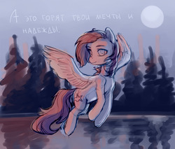 Size: 1280x1091 | Tagged: safe, artist:aphphphphp, oc, oc only, pegasus, pony, flying, russian, solo, translated in the comments