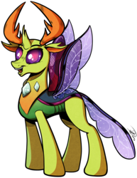 Size: 3966x5134 | Tagged: safe, artist:gray--day, thorax, changedling, changeling, g4, to where and back again, absurd resolution, king thorax, male, open mouth, simple background, solo, transparent background