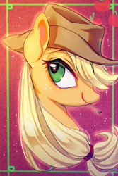 Size: 1280x1920 | Tagged: safe, artist:rocy canvas, applejack, g4, bust, cute, female, jackabetes, portrait, profile, solo, straw in mouth