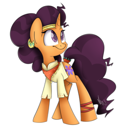 Size: 2048x2048 | Tagged: safe, artist:vanillashineart, saffron masala, pony, g4, female, high res, solo