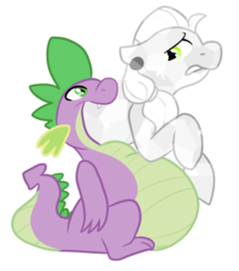 Size: 500x569 | Tagged: safe, artist:chubbyjam, spike, oc, crystal pony, dragon, pony, g4, belly, dragons eating horses, fetish, male, spipred, tasty empire, vore