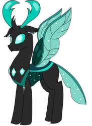 Size: 903x1235 | Tagged: safe, artist:purfectprincessgirl, thorax, changedling, changeling, dark changedling, g4, to where and back again, alternate color palette, changeling king, king thorax, male, simple background, solo, transparent background