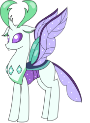 Size: 906x1235 | Tagged: safe, artist:purfectprincessgirl, thorax, changedling, changeling, g4, to where and back again, albino, alternate color palette, changeling king, king thorax, male, solo