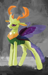 Size: 5500x8500 | Tagged: safe, artist:owlvortex, thorax, changedling, changeling, g4, to where and back again, absurd resolution, changeling king, king thorax, male, solo, spread wings, wings