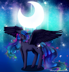 Size: 2809x2912 | Tagged: safe, artist:xkittyblue, princess luna, g4, female, high res, missing accessory, moon, solo