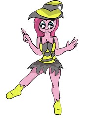 Size: 500x700 | Tagged: safe, artist:retardation magnifico, pinkie pie, earth pony, anthro, unguligrade anthro, g4, bad anatomy, breasts, clothes, costume, female, halloween, pinkamena diane pie, solo