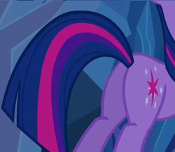 Size: 360x314 | Tagged: safe, screencap, twilight sparkle, pony, unicorn, a canterlot wedding, g4, butt, cropped, female, mare, plot, solo, twibutt, unicorn twilight