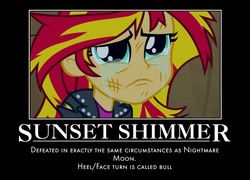 Size: 659x475 | Tagged: safe, sunset shimmer, equestria girls, g4, crying, demotivational poster, drama, female, meme, solo