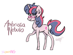 Size: 1024x768 | Tagged: safe, artist:brownmota, oc, oc only, oc:ambriosa nebulo, magical lesbian spawn, offspring, parent:applejack, parent:twilight sparkle, parents:twijack, solo