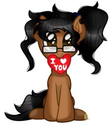 Size: 878x976 | Tagged: safe, artist:mlpdrawler, oc, oc only, pony, cute, glasses, heart, solo