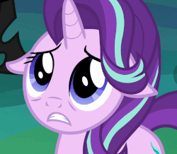 Size: 583x508 | Tagged: safe, screencap, starlight glimmer, thorax, changeling, g4, to where and back again, animated, disguise, disguised changeling, fake starlight glimmer, female, floppy ears, gif, loop, solo