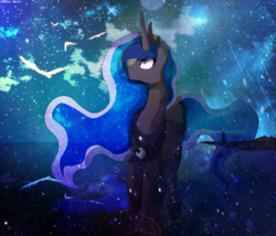 Size: 2822x2420 | Tagged: safe, artist:asika-aida, princess luna, g4, female, high res, looking up, solo