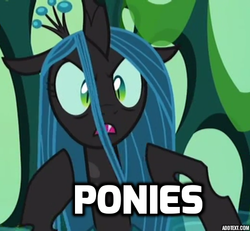 Size: 520x480 | Tagged: safe, edit, edited screencap, screencap, queen chrysalis, changeling, changeling queen, g4, to where and back again, ancient aliens, caption, cropped, female, giorgio a. tsoukalos, meme, solo