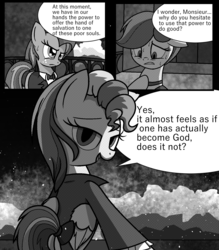 Size: 1400x1600 | Tagged: safe, artist:geraritydevillefort, babs seed, rainbow dash, scootaloo, the count of monte rainbow, g4, albert de morcef, comic, monochrome, rainbow dantes, scootabert, the count of monte cristo