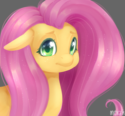 Size: 900x840 | Tagged: safe, artist:moxaji, fluttershy, g4, bust, colored pupils, female, floppy ears, looking at you, portrait, simple background, solo