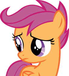 Size: 10738x11647 | Tagged: safe, artist:cyanlightning, scootaloo, pegasus, pony, for whom the sweetie belle toils, g4, .svg available, absurd resolution, female, filly, foal, folded wings, frown, simple background, solo, transparent background, vector, wings