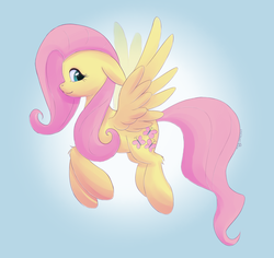 Size: 3507x3317 | Tagged: safe, artist:replacer808, fluttershy, pegasus, pony, g4, female, floppy ears, flying, high res, smiling, solo