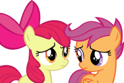 Size: 13654x9136 | Tagged: safe, artist:cyanlightning, apple bloom, scootaloo, for whom the sweetie belle toils, g4, .svg available, absurd resolution, simple background, transparent background, vector