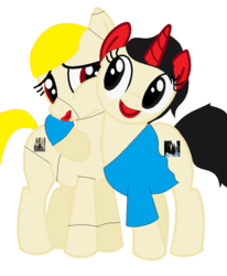 Size: 720x872 | Tagged: safe, artist:bea_drowned, pony, crossover, i feel fantastic, pat on back, ponified, ponified versions of characters from weird deep web videos, shayesaintjohn, tara the android