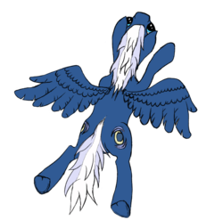 Size: 1021x1008 | Tagged: safe, artist:qtluna, derpibooru exclusive, night glider, g4, aileron roll, both cutie marks, female, flat colors, flying, frog (hoof), simple background, solo, spread wings, transparent background, underhoof