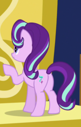 Size: 396x623 | Tagged: safe, screencap, starlight glimmer, pony, unicorn, g4, to where and back again, butt, cropped, female, glimmer glutes, mare, plot, raised hoof, solo