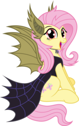 Size: 6293x10000 | Tagged: safe, artist:kysss90, artist:salemcat, fluttershy, g4, scare master, absurd resolution, clothes, costume, cute, female, flutterbat costume, nightmare night, shyabates, shyabetes, simple background, solo, transparent background, vector