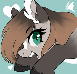 Size: 3300x3166 | Tagged: safe, artist:goshhhh, oc, oc only, oc:whimsy whisky, bat pony, pony, freckles, heart, heart eyes, high res, solo, unshorn fetlocks, wingding eyes