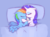 Size: 804x597 | Tagged: safe, artist:raridashdoodles, rainbow dash, rarity, pegasus, pony, unicorn, g4, bed, cuddling, eyes closed, female, hug, lesbian, mare, ship:raridash, shipping, sleeping, snuggling