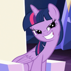 Size: 501x501 | Tagged: safe, screencap, twilight sparkle, alicorn, pony, g4, to where and back again, adorkable, animated, blinking, cropped, cute, dork, eye shimmer, faic, female, gif, grin, loop, smiling, solo, twilight sparkle (alicorn)