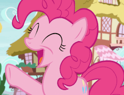 Size: 663x508 | Tagged: safe, screencap, pinkie pie, changeling, g4, season 6, to where and back again, animated, disguise, disguised changeling, fake pinkie, female, gif, loop, solo, waving