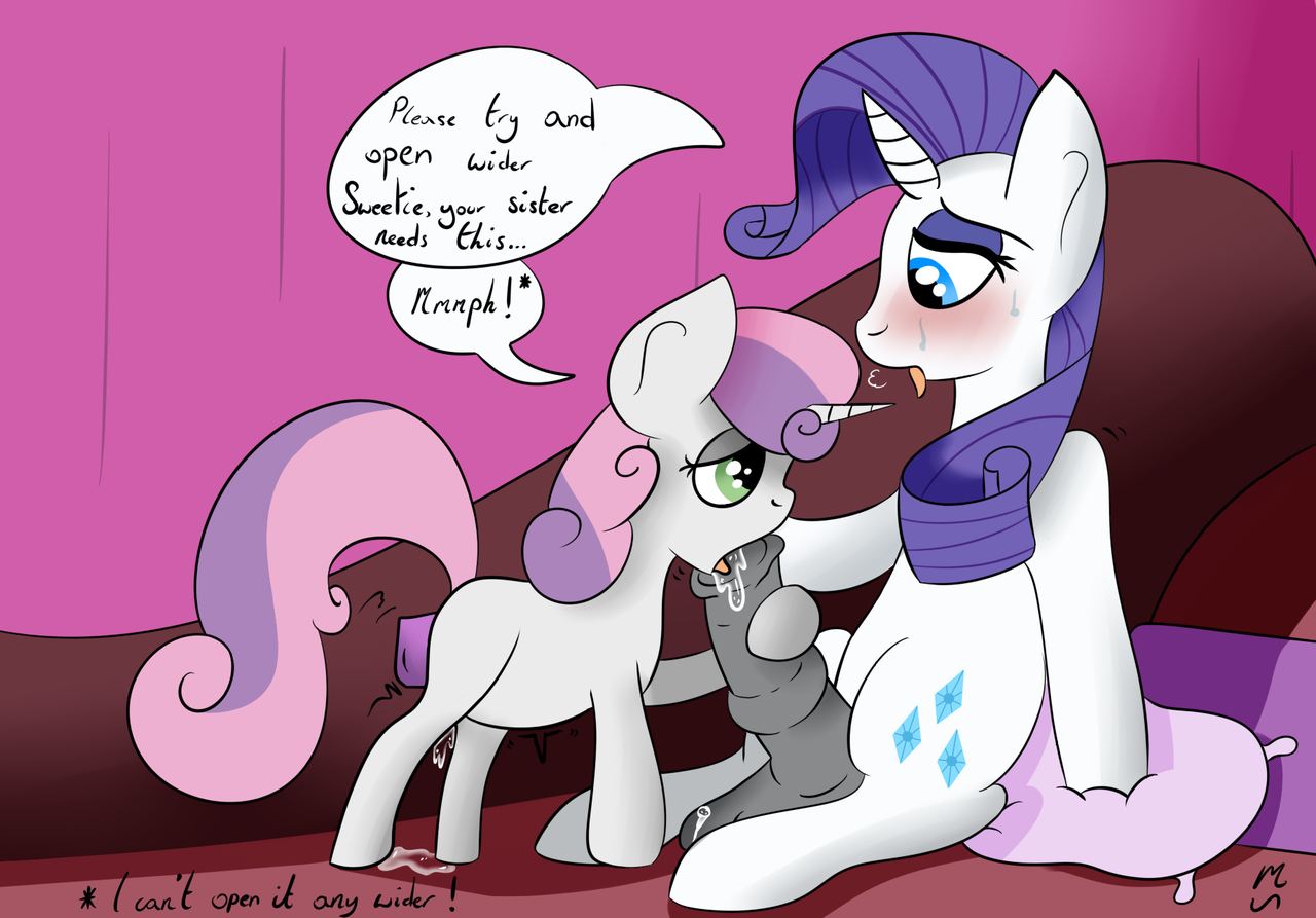 explicit, artist:mackstack, <b>rarity</b>, sweetie belle, <b>pony</b>, unicorn, g4, ahega...