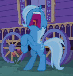Size: 513x539 | Tagged: safe, screencap, trixie, pony, g4, season 6, to where and back again, animated, cropped, ears back, female, freakout, frightened, frown, gif, hoofy-kicks, loop, mawshot, nose in the air, open mouth, panic, raised leg, rearing, scared, screaming, solo, tongue out, trixie's wagon, uvula, volumetric mouth, wide eyes