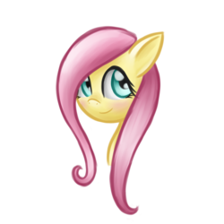 Size: 3600x3600 | Tagged: safe, artist:thecheeseburger, fluttershy, pegasus, pony, g4, bust, female, high res, looking away, looking up, portrait, simple background, smiling, solo, transparent background