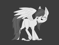 Size: 3840x2967 | Tagged: safe, artist:xtreme7, rainbow dash, pegasus, pony, g4, black and white, car, crushing, destruction, dock, female, grayscale, high res, macro, monochrome, solo, tongue out